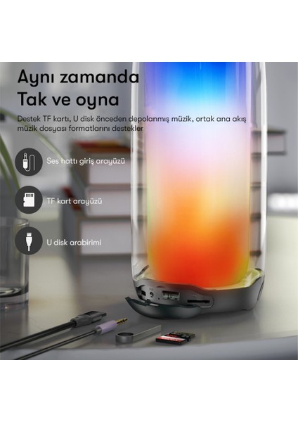 YSW09 Rgb Kablosuz Soundbar Multimedya Hoparlör Speaker Bluetooth Hoparlör