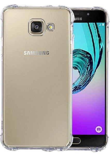 Kzy Samsung Galaxy A9 2018 ile Uyumlu Kapak Airbag Antishock Köşe Korumalı Şeffaf Silikon Kılıf