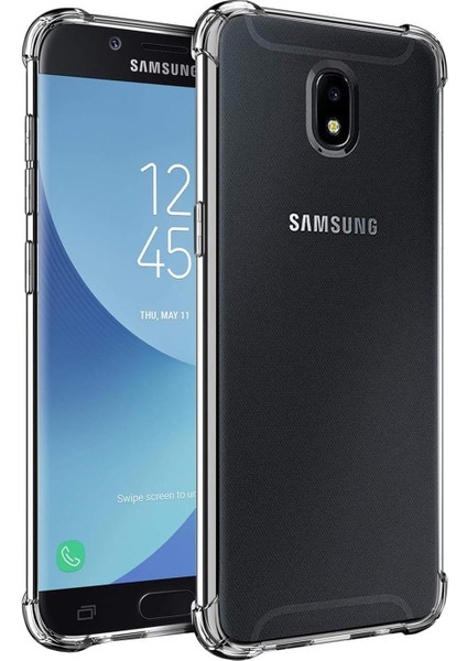 Samsung Galaxy J3 Pro ile Uyumlu Kapak Airbag Antishock Köşe Korumalı Şeffaf Silikon Kılıf