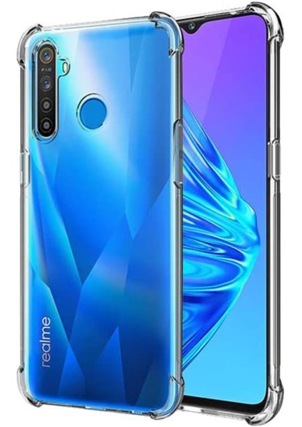 Realme 5i ile Uyumlu Kapak Airbag Antishock Köşe Korumalı Şeffaf Silikon Kılıf