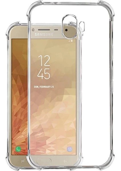 Kzy Samsung Galaxy J4 ile Uyumlu Kapak Airbag Antishock Köşe Korumalı Şeffaf Silikon Kılıf