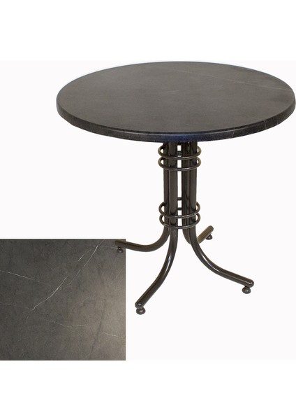 Buket Werzalit Yuvarlak Esb Mutfak Masası 60CM - Grey Marble