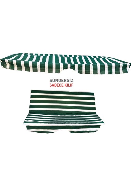Süngersiz Salıncak Minder Seti Tenteli Bahçe Minderi 2 Kişilik Süngersiz Yeşil Beyaz modelleri