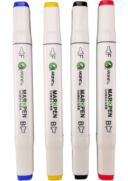 Markpen Çift Taraflı Marker Kalemi 4'lü Set Ana Renkler