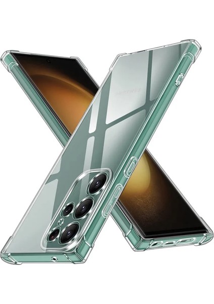 Samsung Galaxy S23 Ultra Kapak Kamera Korumalı Airbag Antishock Köşe Korumalı Şeffaf Silikon Kılıf