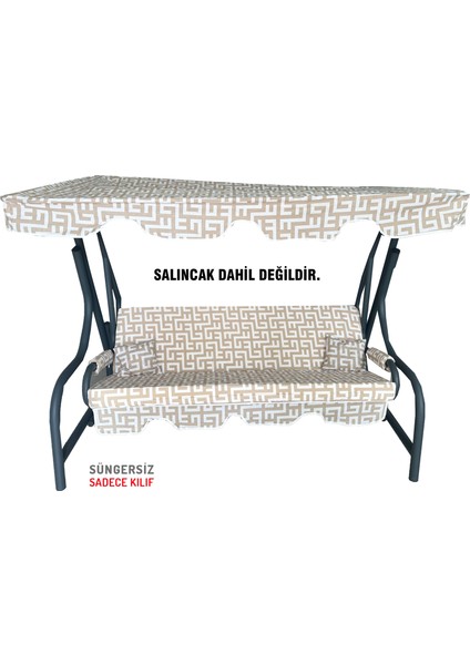 Salıncak Minderi Süngersiz 3 Kişilik Salıncak Kılıfı Bahçe Salıncak Minderi