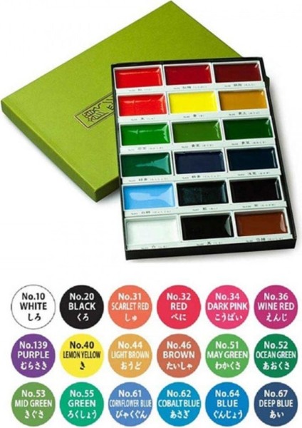 Watercolour Gansai Tambi Sulu Boya 18'li Set