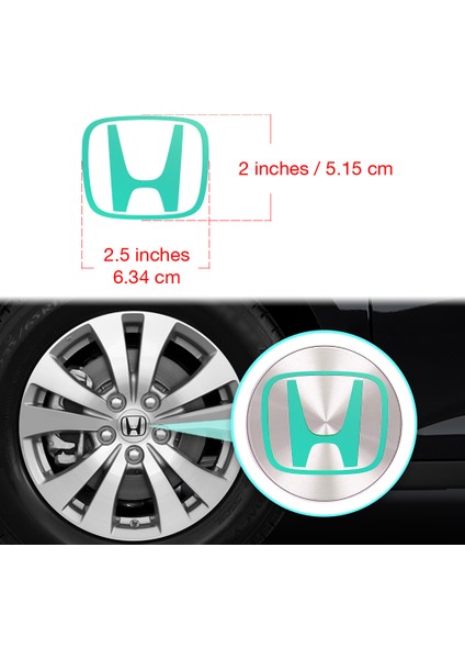 Honda S2000 Pilot Crz Oem Için Jant Logosu Sticker Set Logo :2.5 Inch 6.34 cm / Jant Kapak Çapı: 3 Inch