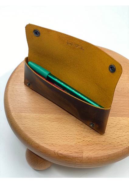 Kalemlik Efektli Hakiki Deri El Yapımı Pratik Kullanım Kalem Taşıma Kutusu modelleri