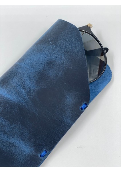 Rayban Gözlük Kabı Efektli Hakiki Deri El Yapımı Slim Okuma Gözlük Kılıfı