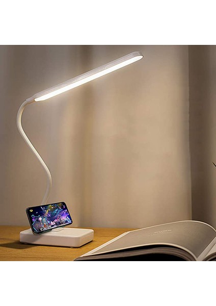 Telefon Tutucu Masa Lambası USB Şarjlı Beyaz Farklı Renk Seçenekli Şık Gece Lambası Ofis