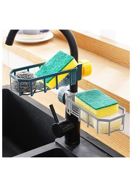 Nonni Buffer® Musluk Kenarı Plastik Süngerlik Sabunluk Mutfak Düzenleyici Sünger Sabun Mutfak Organizeri