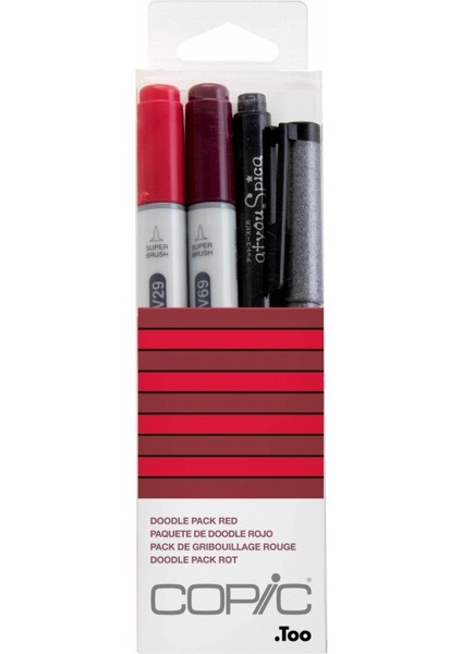 Ciao Marker Kalemi Doodle Pack Red Set