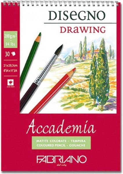 Accademia Disegno 200GR Spiralli Çizim Blok 30 Sayfa A4 (21X29.7CM)