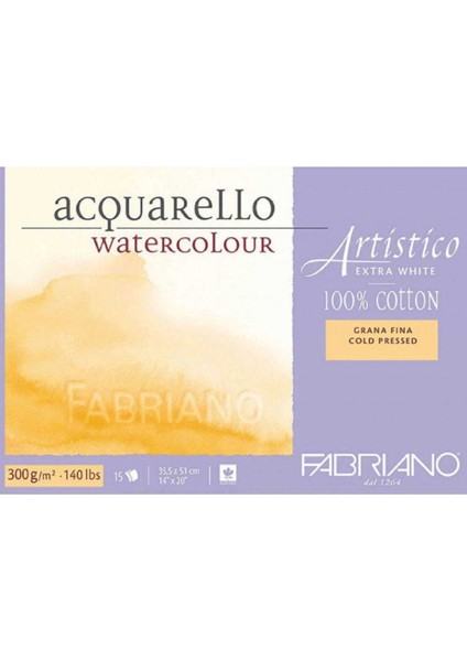 Artistico Extra White Cold Pressed 300GR Sulu Boya Blok 15 Sayfa 35.5X51CM