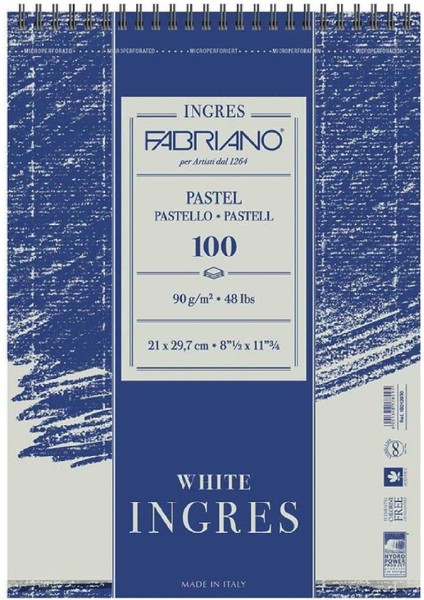 Ingres Bianco 90GR Beyaz Spiralli Pastel Blok 100 Sayfa A4 (21X29.7CM)