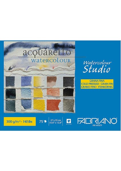 Watercolour Cold Pressed 300GR Sulu Boya Blok 75 Sayfa Maxi Blocco 27X35CM (1 Tarafı Yapışkanlı)