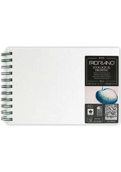 Ecological Drawing Book 120GR Portrait Spiralli Çizim Blok 70 Sayfa A5 (14.8X21CM)