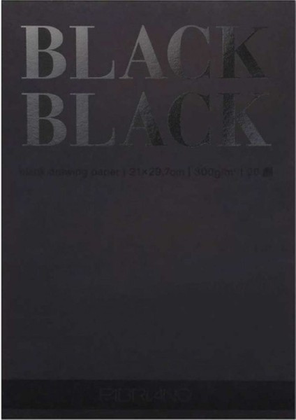 Black Black 300GR Siyah Çok Amaçlı Resim Blok 20 Sayfa A4 (21X29.7CM)