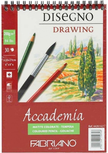Accademia Disegno 200GR Spiralli Çizim Blok 30 Sayfa A5 (14.8X21CM)