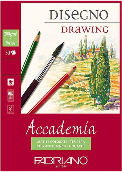 Accademia Disegno 200GR Çizim Blok 30 Sayfa A4 (21X29.7CM)