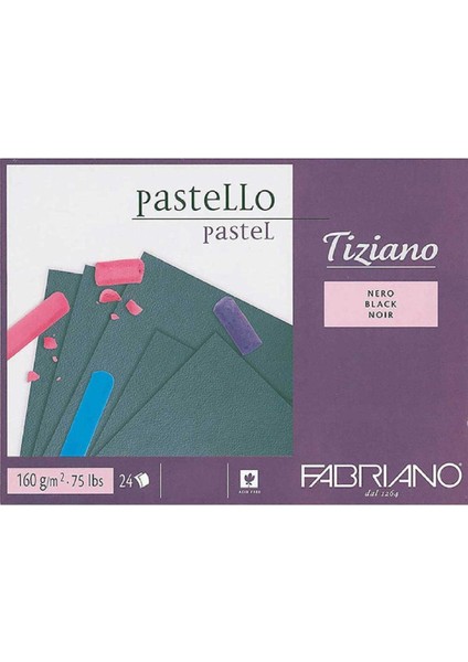 Tiziano 160GR Nero (Siyah) Pastel Blok 24 Sayfa 23X30.5CM