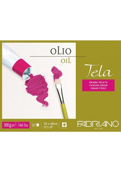 Tela Canvas Grain Block 300GR Yağlı Boya Blok 10 Sayfa 30X40CM