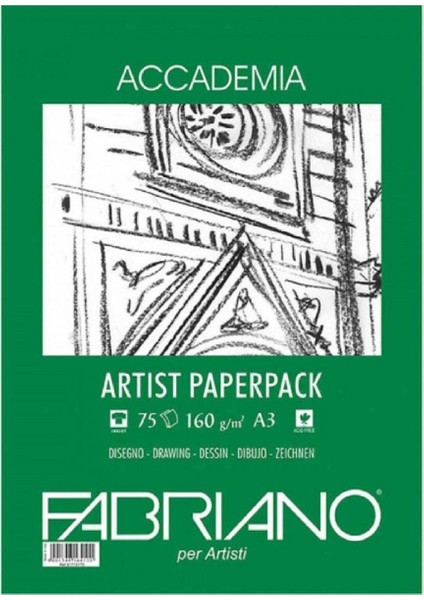 Accademia Artists Paperpack Natural Grain 160GR A3 (29.7X42CM) 75 Sayfa