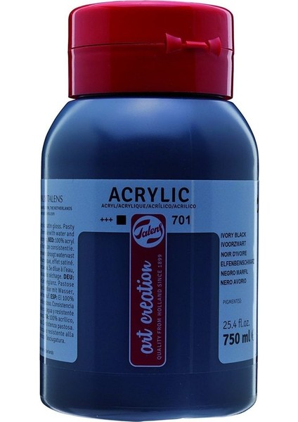 Art Creation Akrilik Boya 750ML 701 Ivory Black