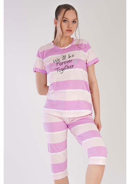 Pamuklu Kadın Kısa Kol Kaprili Pijama Takım fiyatları