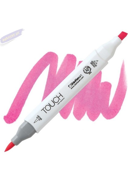 Touch Twın Brush Pen : Çift Taraflı Marker : F126 Fluorescent Pink