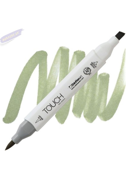 Touch Twın Brush Pen : Çift Taraflı Marker : GY232 Grayish Green Pale