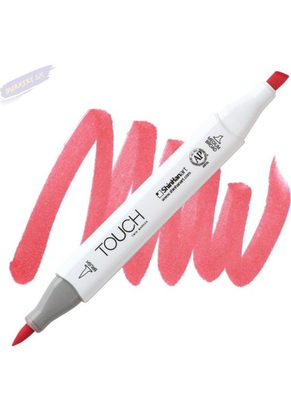 Touch Twın Brush Pen : Çift Taraflı Marker : R12 Coral Red