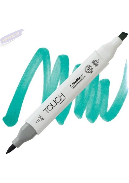 Touch Twın Brush Pen : Çift Taraflı Marker : BG57 Turquoise Green Light