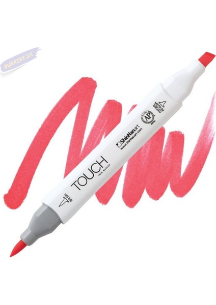 Touch Twın Brush Pen : Çift Taraflı Marker : F121 Fluorescent Coral Red