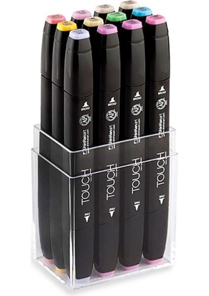 Touch Twin Marker Pen : Çift Uçlu Marker Kalemi : 12Lİ Set Pastel Renkleri