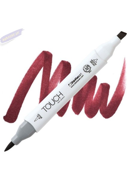 Touch Twın Brush Pen : Çift Taraflı Marker : Wr1 Wine Red