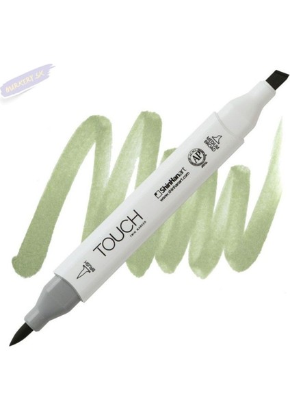 Touch Twın Brush Pen : Çift Taraflı Marker : GY233 Grayish Olive Green