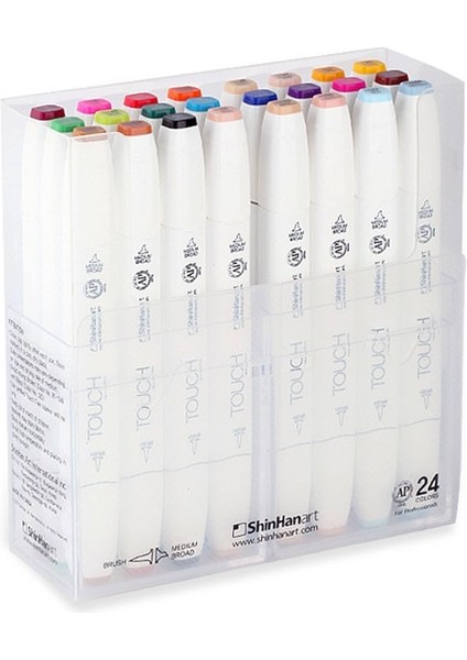 Touch Twın Brush Pen : Çift Taraflı Marker Seti : 24'lü