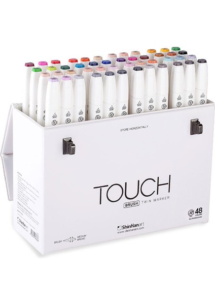 Touch Twın Brush Pen : Çift Taraflı Marker Seti : 48'li