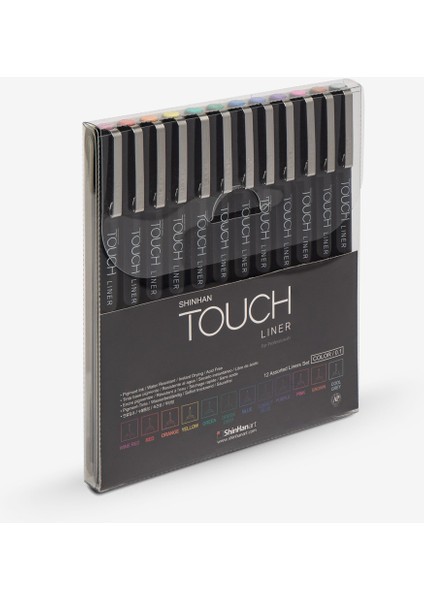 Touch Lıner Teknik Çizim Kalemi Set 12'li Color