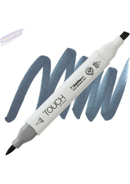 Touch Twın Brush Pen : Çift Taraflı Marker : Bg7 Blue Grey