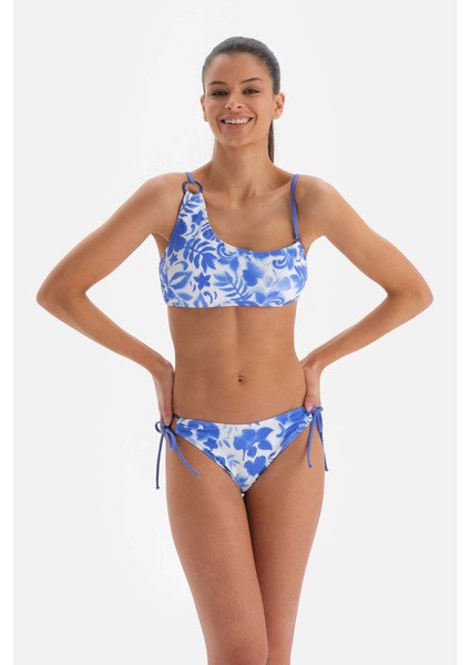 Mavi - Beyaz Spagetti Bikini Alt indirimleri