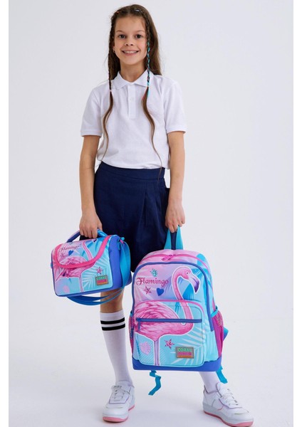 Kids Lavanta Pembe Flamingo Desenli Usb'li 3’lü Okul Çanta Seti SET0123805 fiyatları