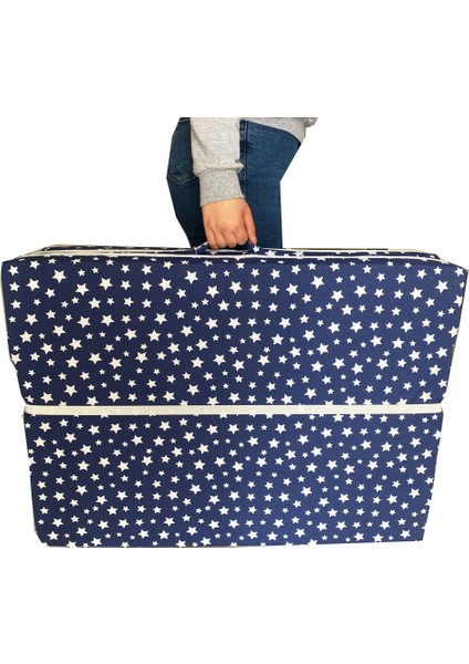 Katlanır Yer Yatağı ve Tek Kişilik Sünger Katlanır Minder Yatak 70X180 cm 6 cm Lacivert Yıldız modelleri