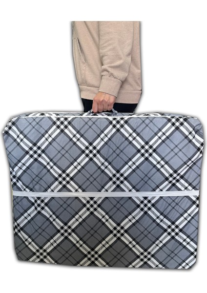 Katlanır Süngerli Minder Fermuarlı 70X180X6 cm 6 Cm-Gri Ekose modelleri