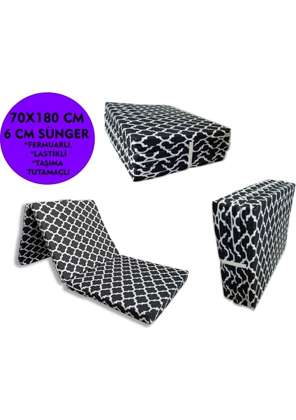 Katlanır Yer Minderi ve Tek Kişilik Süngerli Katlanır Minder 70X180 cm 6 cm Büyük Karaçatı