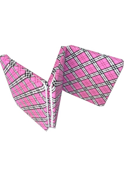 Tek Kişilik Katlanır Yer Yatağı Sünger Yatak 70X180X6 Cm-Pembe Ekose fiyatları