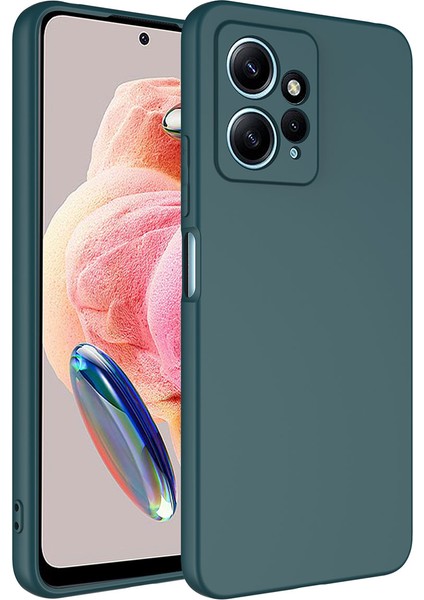 Xiaomi Redmi Note 12 Kılıf Kadife Lansman Soft Yumuşak Liquid Silikon Kamera Korumalı Mara