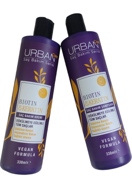 Urban Saç Bakım Serisi Set Biotin & Keratin Şampuan 330 ml + Saç Kremi 300 ml